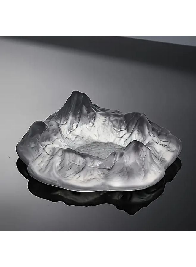Iceberg Style Ashtray With Non Spill Ash Catcher And Lid Modern Marble Glass Design - Image 5